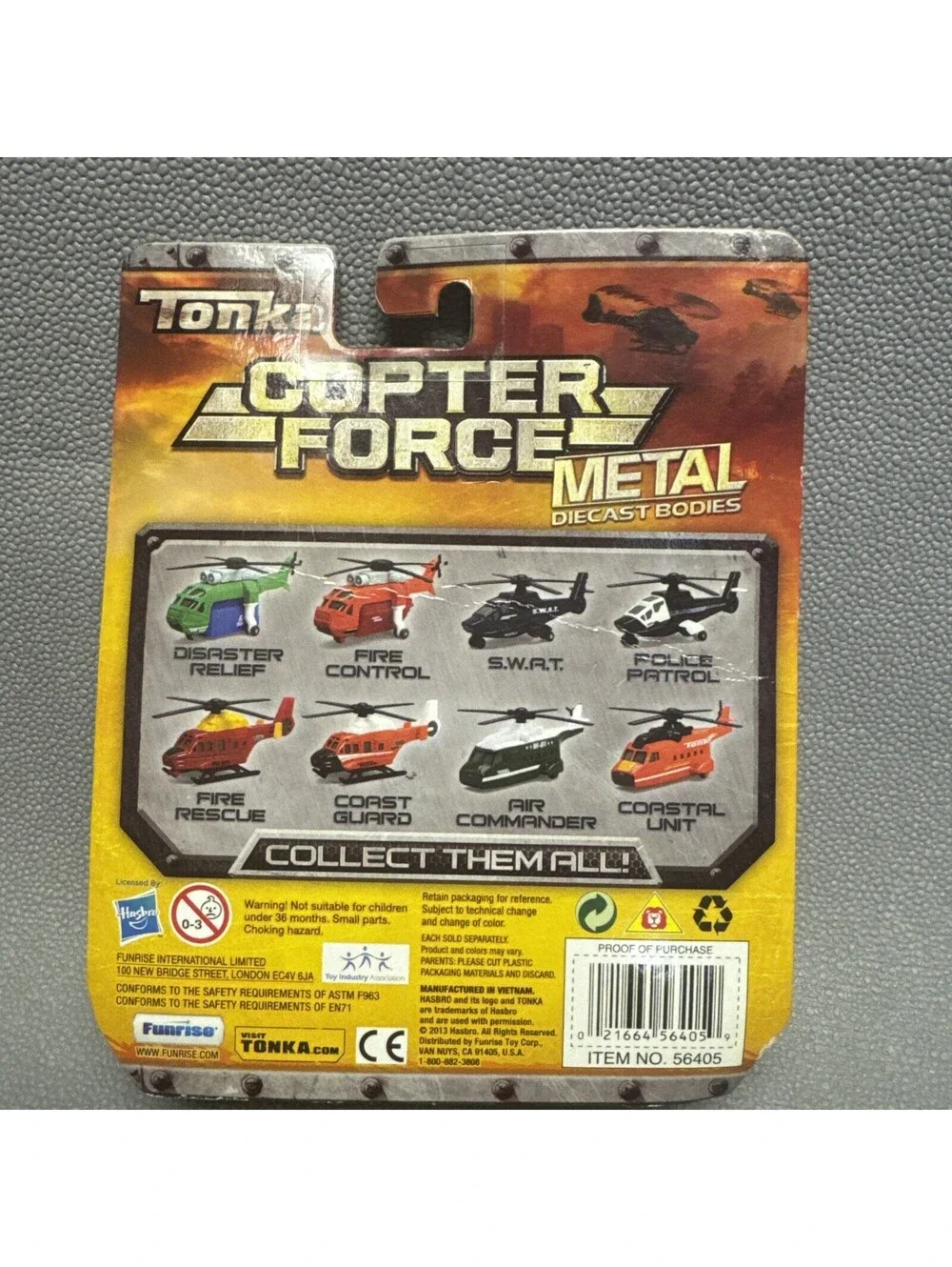 Tonka Metal Helicopters Lot Of 3 Copter Force 1/64 Police Fire Disaster Not Mint